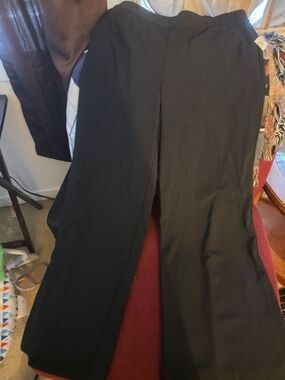 Classic Black Wide-Leg Pull-On Pants